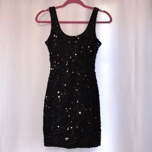 AS U WISH- MINI DRESS/ BLACK/ SEQUENCE